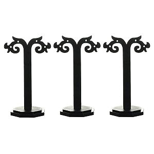 morel jewels earring organizer - earring holder for hanging earring studs black plastic earrings display storage stand black set of 3