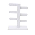 morel JEWELS EARRING ORGANIZER - EARRING HOLDER WITH 24 HOLES FOR STUDS, EARRINGS DISPLAY STORAGE STAND WHITE WITH ACRYLICS BASE.