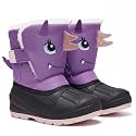 MORENDL Kids Snow Boots Waterproof Toddler Winter Girl Boy Insulated Fleece