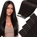 Moresoo Injected Tape in Hair Extensions Human Hair Dark Brown 18 Inch