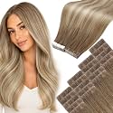 Moresoo Invisi Edge Tape in Hair Extensions Blonde Highlights 18 Inch 40g