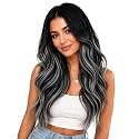 Moresoo Tape in Weft Hair Extensions Black Silver 16 inch 65g 2pcs