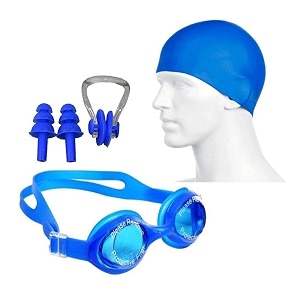 swimming kit swim gogglesampswim caps combo setnose clipear plugampcase-silicone non-slip material on glassesampcapanti-foguv protectionlong hair-adults men womencolor may vary