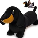 MorisMos Black Dachshund Stuffed Animal, 43-Inch Long Dachshund Body Pillow