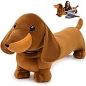 MorisMos Dachshund Stuffed Animal, 43'' Long Dachshund Body Pillow, Brown