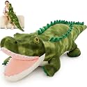 MorisMos Giant Alligator Stuffed Animal Body Pillow 4ft, 51.2" Extra Large Stuffed Alligator Toy for Kid Adult, Big Crocodile Plush Pillow, Realistic Crocodile Toy Gift for Christmas Birthday Decor