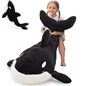 MorisMos Giant Orca Stuffed Animal,47" Plush Orca Whale Toy for Kid/Adult,4ft Realistic Large Killer Whale Stuffed Animal Decor,Big Blackfish Ocean/Sea Animal Gift for Marine Creature Lover,Passed CPC