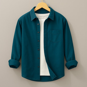 MORLY Men Solid Casual Blue Shirt
