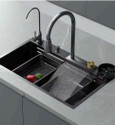 MORMIC 30x18x10 multifunctional kitchen sink 304 Vessel Sink (DARK GREY BLACK)