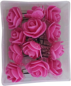 morningglory flower juda hair pins for girls hair styling - 12 pieces  magenta  hair pin pink