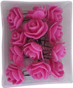 MorningGlory Flower Juda Hair Pins for Girls Hair Styling - 12 Pieces ( Magenta ) Hair Pin (Pink)