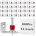 MorningRo 100 Pcs Powder Actuated Drive Pins 1-1/4" 90 Degree Ceiling Clip