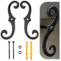 MorningRo 2 Pack Black 6.5 S Inch Shutter Dogs,Pattern