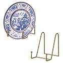 MorningRo 2 Pcs Gold Mini Bamboo Easel Plate Holder 4 Inch