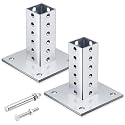 MorningRo 2 Pcs Square Sign Post Anchor Base for 1-3/4" x 1-3/4" Sign Posts