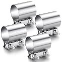 MorningRo 4 Pcs 2.25 Inch Exhaust Clamp Stainless Steel Exhaust Clamp