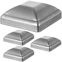 MorningRo 4 Pcs 4" x 4" Galvanized Post Caps Wood Fence Post Deck Covers