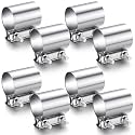 MorningRo 8 Pcs 3 Inch Exhaust Clamp Stainless Steel Exhaust Clamp