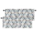 Moroccan Geometric Valances for Windows, Rod Pocket Sheer Curtain 42x12 in