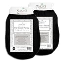 Moroccan Kessa Exfoliating Glove - Value Pack (2 piece) Black- Microdermabrasion exfoliating mitts, Removes unwanted dead skin, dirt and grime and Keratosis Pilaris. Great for spray tan removal.