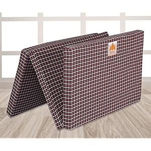 25 inch uhd foam three fold single bed reversible red amp white mattress 72 x 35 x 25  foldable lightweight gadda for travel picnic