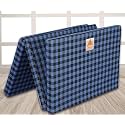 2.5 Inch UHD Foam Three Fold Single Bed Reversible Mattress Blue &amp; Black (72 x 35 x 2.5) || Foldable Lightweight Gadda for Travel Picnic