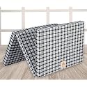 2.5 Inch UHD Foam Three Fold Single Bed Reversible Mattress Navy Blue (72 x 35 x 2.5) || Foldable Lightweight Gadda for Travel Picnic
