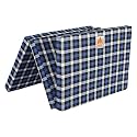 3 Inch Dual Comfort Reversible Foldable UHD Foam Single Bed Mattress 3 Fold Blue &amp; White