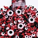 Morofme 3.5 oz Halloween Candy Eyeballs Sprinkles Edible Eyes Sprinkles Edible Eyeball Cake for Decorating Red Black Jimmies Mix Sprinkle Halloween Eyeball Candy for Cupcake Cookie Dessert Baking