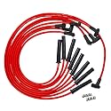 Moroso 52038 IGNITION SPARK PLUG WIRE SET, ULTRA 350, 8MM, MULTI ANGLE BOOT, RED, GM, CHEVY, BBC, 366-454, HEI STYLE WITH COIL IN CAP, OVER HEADER/VALVE COVER, Replaces 5567