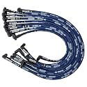Moroso 73617 Ultra 40 Sleeved Wire Set in Blue, Fits Big Block Chevy, 90 Degree Plug Ends, Non HEI Distributor, Under Header Routing