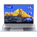 Morostron Win11 Laptop Computer, 15.6 Inch N5095 Quad core 16GB RAM 512G SSD, FHD 1920 * 1080 IPS Display Notebook PC, Backlit Keyboard, Finger Print Touch ID, AC WiFi,All-Metal Body