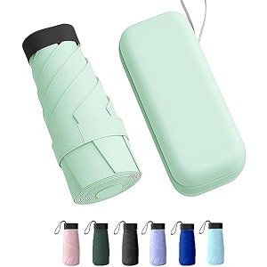 morovik portable auto travel umbrella uv big size umbrella for sun protection rain windproof strong large 3 fold for men women kids boys girls perfect small amp stylish windproof amp compact light-green square