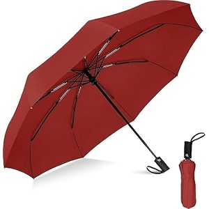 morovik portable auto travel umbrella uv big size umbrella for sun protection rain windproof strong large 3 fold for men women kids boys girls perfect small amp stylish windproof amp compact maroon