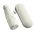 MOROVIK Portable Auto Travel Umbrella, UV Big Size Umbrella for Sun Protection Rain Windproof Strong large 3 fold for men women kids boys girls Perfect small &amp; stylish Windproof &amp; Compact (OFF WHITE ( POUCH ) - 1)