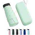 MOROVIK Portable Auto Travel Umbrella, UV Big Size Umbrella for Sun Protection Rain Windproof Strong large 3 fold for men women kids boys girls Perfect small & stylish Windproof & Compact (Light-Green SQUARE)