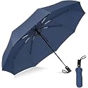 MOROVIK Portable Auto Travel Umbrella, UV Big Size Umbrella for Sun Protection Rain Windproof Strong large 3 fold for men women kids boys girls Perfect small & stylish Windproof & Compact (BLUE - 1)