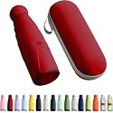 MOROVIK Portable Auto Travel Umbrella, UV Big Size Umbrella for Sun Protection Rain Windproof Strong large 3 fold for men women kids boys girls Perfect small &amp; stylish Windproof &amp; Compact (RED ( POUCH ) - 1)