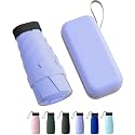 MOROVIK Portable Auto Travel Umbrella, UV Big Size Umbrella for Sun Protection Rain Windproof Strong large 3 fold for men women kids boys girls Perfect small &amp; stylish Windproof &amp; Compact (Purple SQUARE)
