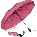 MOROVIK Portable Auto Travel Umbrella, UV Big Size Umbrella for Sun Protection Rain Windproof Strong large 3 fold for men women kids boys girls Perfect small &amp; stylish Windproof &amp; Compact (PINK - 1)