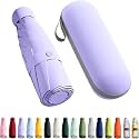 MOROVIK Portable Auto Travel Umbrella, UV Big Size Umbrella for Sun Protection Rain Windproof Strong large 3 fold for men women kids boys girls Perfect small &amp; stylish Windproof &amp; Compact (PURPLE ( POUCH ) -1)