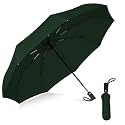 MOROVIK Portable Auto Travel Umbrella - Windproof for Rain, Strong for Wind, Auto Open/Close Button, Perfect Car Umbrella for Men &amp; Women (Green)