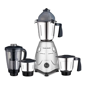 morphy richards icon superb 750 watts mixer grinder 4 stainless steel mixer jars including juicer jar 3-speed control with pulse effect 1-yr warranty by brand silver amp black