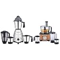 Morphy Richards Icon Superb 750W Mixer Grinder, 4 Jars, Silver and Black &amp; 1000W Food Processor, Gold