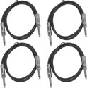 MORTAS (4 PACK) Instrument 6.35mm Mono Jack Male To 6.35 mm Male 1/4 TS to 1/4 Straight TS Patch Cable
