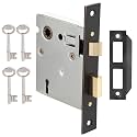 Mortise Lock Set Interior Door, Old Door Lock Replacement Parts, Antique Vintage Door Lock Hardware, Skeleton Keys and Reversible Latch, Mortise Lock Kit, Oil Rubbed Bronze Finish