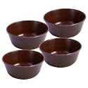 Sigma 300 Unbreakable BPA Free Plastic Bowl Set for Cereal, Salad, Rice, Soup, Pasta, Snack Bowl, Microwave Safe, (4) (Brown)