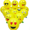 Mosclue Printed Yellow Emoji Balloons 50 Pcs