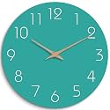 Mosewa Modern Wall Clock - Silent Non-Ticking 10 Inch Wall Clocks Battery Operated - Wooden Clock Decorative for Kitchen,Home,Bedrooms,Office(10" Teal)