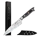 MOSFiATA 4 Inch Paring Knife, Kitchen Knife Fruit Knives with Sheath, German High Carbon Stainless Steel EN1.4116 Precision Cooking Vegetable Knife for Carving, Peeling, Trimming